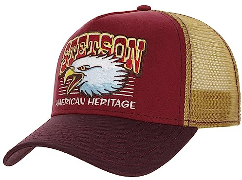 Stetson Eagle Head Trucker Keps Damer/Herrar - basebollkeps meshkeps Snapback, med skärm, skärm Sommar-Vinter Vår Sommar Höst Vinter - One Size bordeaux