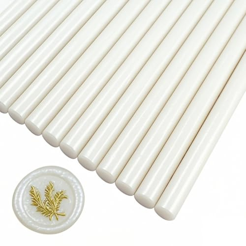 Zifospy 26-teilige 7mm Mini Siegelwachs Sticks für Klebepistolen – Elegante Versiegelung für Hochzeitseinladungen, Grußkarten, Weinflaschen & DIY-Bastelprojekte(Perlweiß）
