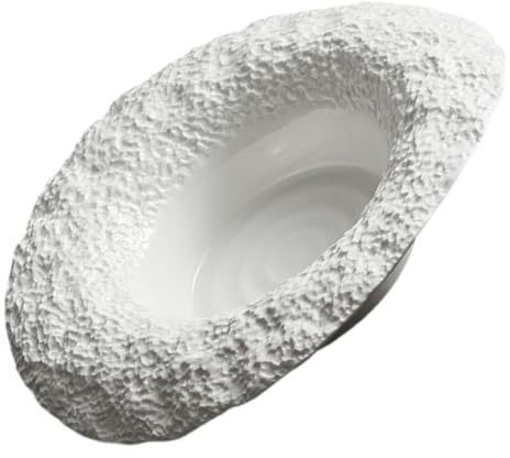 ABOOFAN Bol à Pâtes Chapeau 10 Pouces en Céramique Blanche, Forme Chapeau | Polissage Miroir, Facile à Nettoyer, Incassable, Forme Intégrée, Bar et Restaurant