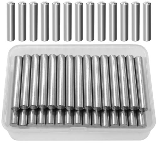 TETEWEVER 30pz Spina Centraggio 6×40 mm, 304 Acciaio Inox Perni di Posizionamento, Cilindrica Perno Supporto per Posizionamento e Collegamento Preciso di Prodotti in Legno