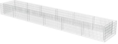 Natulvd Large Galvanized Steel Gabion Basket Planter Wall, Outdoor Gabion Raised Garden Vegetable Bed Retaining Cage for Backyard Park Patio Gardening - 540x90 CM, 50CM H