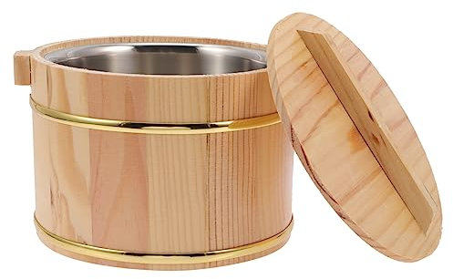 KICHOUSE Holz-reiseimer Mit Edelstahl-innenbehälter Und Deckel Vielseitiger Dampfgarer Für Reis Sushi Suppe Praktischer Küchenbehälter Für Zuhause Und Gastronomie