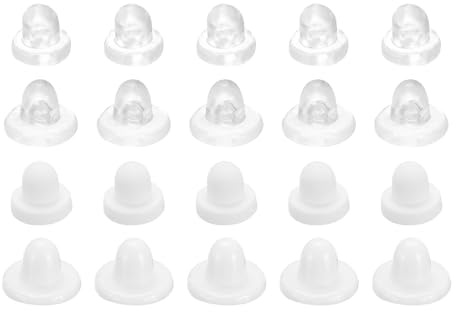QUARKZMAN Protectores para Pendientes 40pcs 2 Tamaños Transparente Blanco | Respaldo de Pendientes, Silicona, Cojines, Suaves, Cómodos, Repuestos, Clip