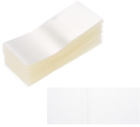 PATIKIL 100x40mm PVC Perforated Shrink Bands, 250Pcs 0.05 mm/2 Mil Thickened Heat Shrink Seal Wrap Fit for 2.25-2.5 Cap Diameter Essential Oil Bottles Jars Cans Tin, Clear