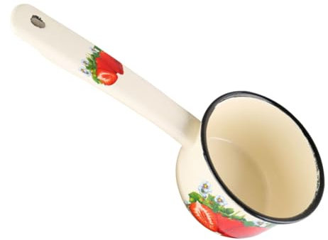 Cabilock Pentolino Smaltato Per Latte e Zuppe Manico Lungo Pentola Multifunzionale Per Pappe e Scaldaburro Design Compatto e Antiaderente Utensile Da Cucina Per Ragazzo Ragazza e Famiglie