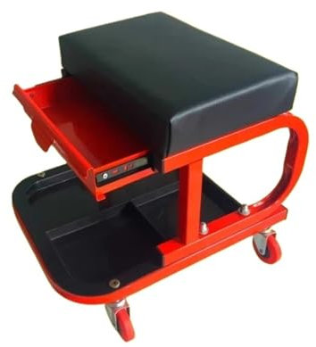 JKELPV Werkstatt hocker Rolling Creeper Sitz Hocker Mechaniker Stuhl 4 Räder Tablett Werkzeuge Auto Reparatur Multifunktionale Mobile Reparatur hocker mit Rollen(Red (with Drawers))