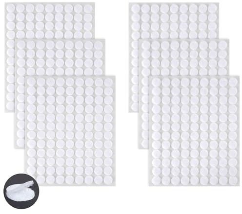Ainiv Klettpunkte Selbstklebend 10mm 324 Paar Klettverschluss Selbstklebend | Weiß Klett Klebe Punkte, Rund Doppelseitig Klebende Klettverschluss für Handwerk auf Papier, Kunststoff, Glas, Leder