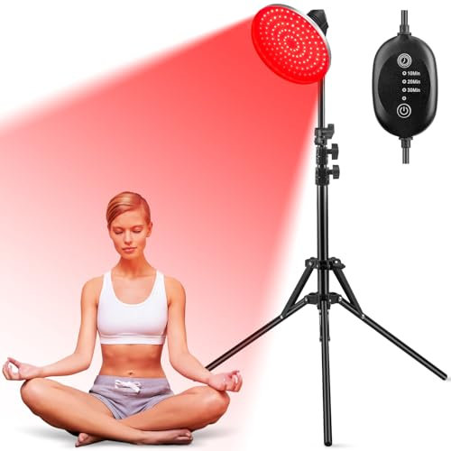 Lampe Infrarouge,Lumière Rouge 660nm,120 LEDs Infrarouge avec Minuterie et trépied,Ideale per la casa,Lampe Ne Produit Pas de Chaleur