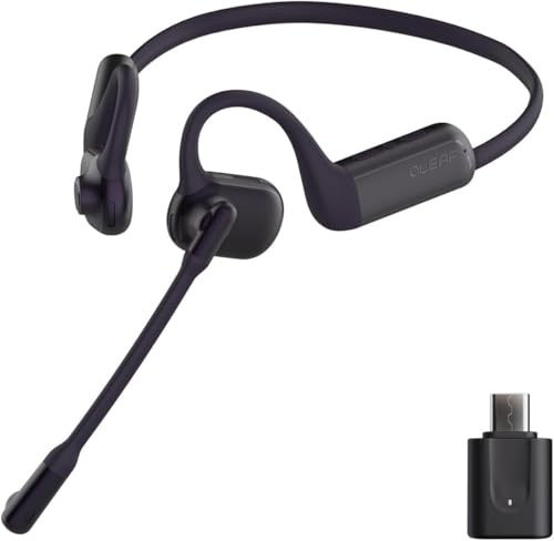 oleap P200b Pro Bluetooth Headphones with Micphone Open Ear Wireless Headset with Noise Cancelling Mic,50dB AI ENC for Work Calls Meetings Office,USB-C Dongle for Laptop PC