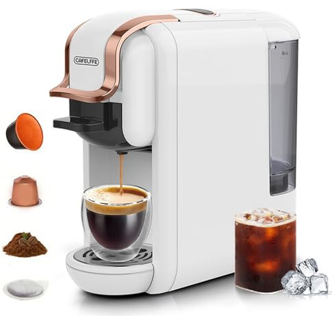 Juroupi MK-603 4 in 1 Caffettiera Baccello 19bar 92 ℃ Temperatura Costante 20s 20s Veloce e Calda Macchina da caffè a Baccello a Programmabile Doppia e Doppia Macchina da caffè Elettrico (#1)