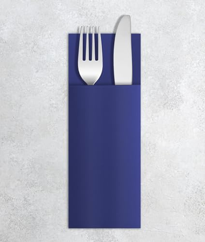 VelaHub Airlaid 50 Besteckservietten, Hochwertige, Einwegserviette, 32X40 cm, Blau