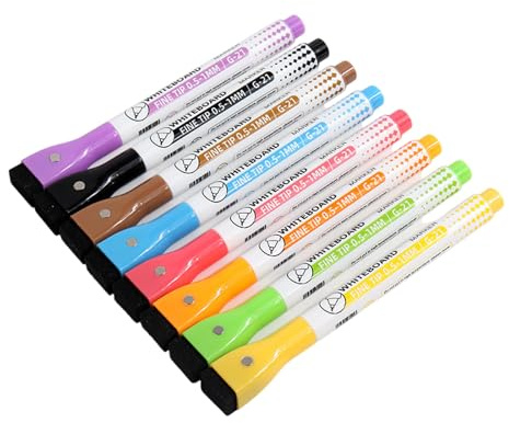 8 Farbe Löschbarer Whiteboard Marker 0 5 Mm Feiner Tipps Magnetmarker Stift Mit Radiergummi Für Schulbüro Whiteboard Flipchart Bunte Magnetmarkierungen