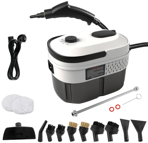 Handheld Steam Cleaner, 2500W Steamer Cleaning Machine with 1.4L Tank, 15s Heat-Up, Powerful Multipurpose Portable Steamer Cleaner with 17 pcs Accessories for Floor, Bathroom, Kitchen, Car, Curtains