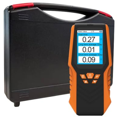 Asyduey Detector de Radón Portátil con Precisión en Tiempo Real, Plazo, Promedio A Corto Plazo, Pantalla LCD, Kit de Prueba de Radón para el Hogar y la Escuela.
