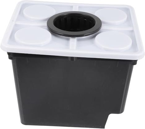 GALPADA Seau De Culture Hors Sol Plastique Noir Panier Et Couvercle à Trou pour Culture Hydroponique en Serrage, Pot Plante Recyclé pour Légumes, Fruits Et Fleurs, Kit Starter Hydroponique Balcon