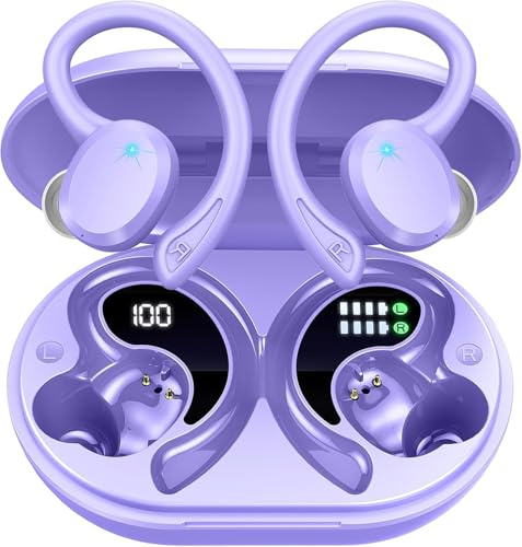 Bluetooth Kopfhörer Kabellos Sport, Hi-Fi Stereo Tiefer Bass Wireless Headphones, Noise Cancelling Mic in Ear Ohrhörer, USB-C Schnellaufladung IP-X7 Wasserdicht Earbuds Gym Joggen für Android iOS