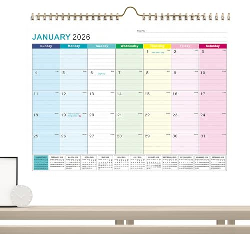 Skrivbordskalender 2026 | Månadskalender varje vecka, månadskalender 2026–2027 planerare, för planering för hem, kontor, skola, klassrum, familj jul