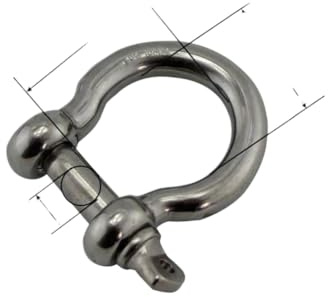CCXTOTOM Grillete de Anclaje Tipo Perno de Acero Inoxidable 304, 1 Uds., 4mm, 5mm, 6mm, 8mm, 10mm, Hardware de Aparejo Grande, grillete de Cuerda para Barco(8mm)