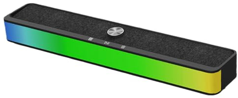 Altavoces RGB: de Audio de Escritorio inalámbrico portátil 5.3, Unidad de música para Juegos de PC de 15 W con Efectos LED, batería de Larga duración, Fiesta de Ducha en casa, Sala de Navidad,