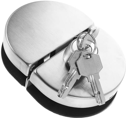 Homoyoyo Serrure pour Double Porte Verre sans Perçage Verrou de Vitrine avec Clés Acier Inoxydable Installation Facile Protection Synchronisée pour Cabinet Exposition et Salle de Bain