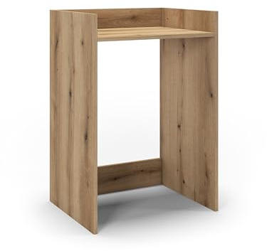 regalik Mobile Lavatrice 90 x 65 x 54 cm, Rovere Evoke | Soluzione salvaspazio per bagno e lavanderia, superficie facile da pulire, vano portaoggetti aggiuntivo