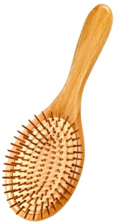 CHICAMPERA Peigne de Massage Antistatique en Bambou avec Amortisseur D'air, Portable et Protecteur pour Cheveux, pour Usage à Domicile Voyage