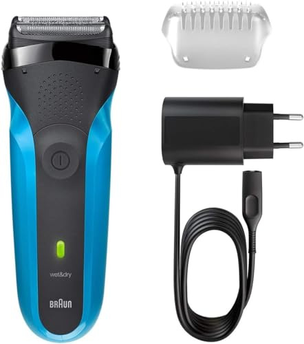 Braun 4210201163367 Series 3 310s wiederaufladbarer Wet und Dry Elektrorasierer, blau