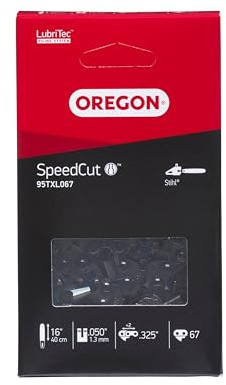 Oregon SpeedCut Chainsaw Chain .325 Pitch, .050 (1.3 mm) Gauge for 16 (40cm) Bar, 67 Drive Links – Low-Kickback Replacement Saw Chain, Fits Stihl