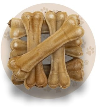 Warnick's Hundesnack Kauknochen ohne Pansen mit Rinderhaut 15cm - 50 Stück | Gepresste Rinderhaut als Kausnack für Hunde - Ideal als Leckerli & zur Zahnpflege - Naturbelassen ohne Zusätze