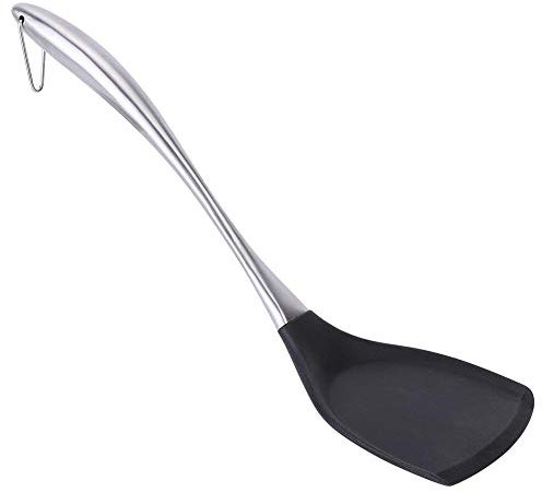 Espátula Acero inoxidable Silicona Resistente al calor largo Utensilio de cocina Herramienta de cocina