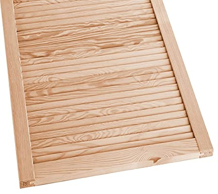 Lamellentür Holztür Natur 717 x 594 x 21 mm mit geschlossenen Lamellen für Regale, Schränke, Möbel | Kiefer Holz unbehandelt