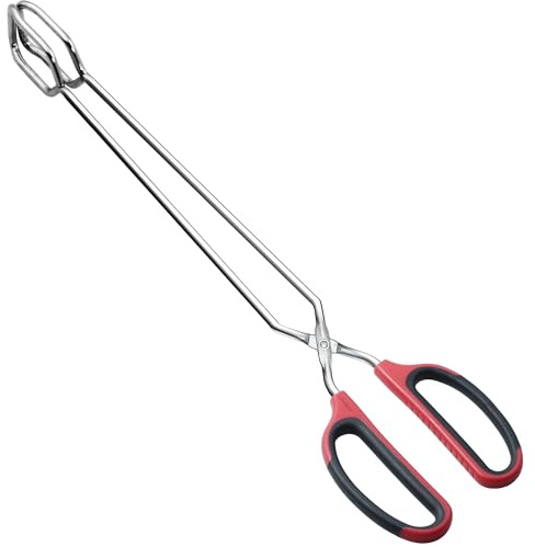 HINMAY Extra Long Scissor Tongs 16-Inch Stainless Steel Barbecue Grilling Tongs