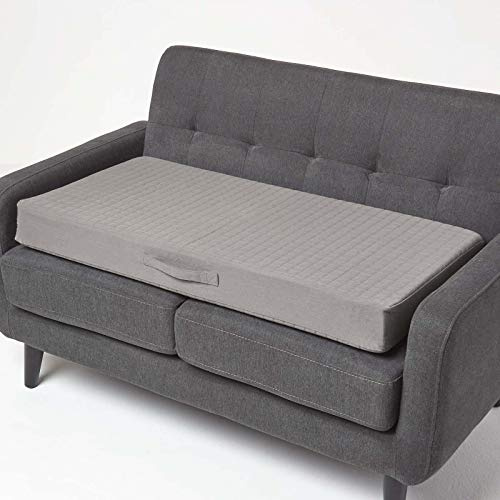 HomesCAPES - Cuscino imbottito per divano a 2 posti, con fodera rimovibile, 100 cm x 10 cm, schiuma ortopedica, rivestimento morbido 100% cotone, lavabile