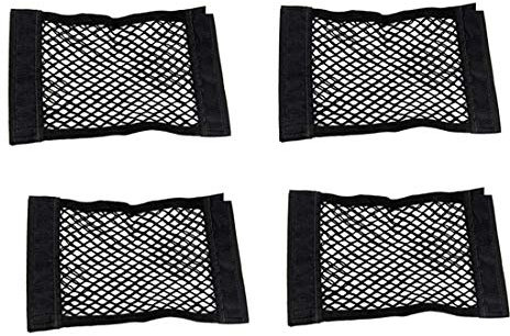 Concisea 4 Pezzi Rete Bagagliaio Auto,Reti per Bagagliaio Auto Rete Portaoggetti Tasca Oganizer Elasticizzata con Velcro Rete Accessoria Universale per Auto Telo Protettivo Portaoggetti