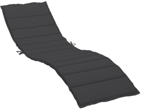 vidaXL Sonnenliege Auflage, Liegenauflage Outdoor, Polster Auflage für Gartenliege Liegestuhl, Polsterauflage, Schwarz 200x70x3cm Oxford-Gewebe