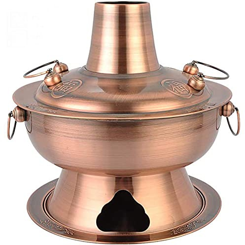 Olla Caliente China Cobre Acero Inoxidable Sopa Tradicional Calentada Con Carbón Caldera De Vapor Utensilios De Cocina Utensilios De Cocina, Latón-32cm