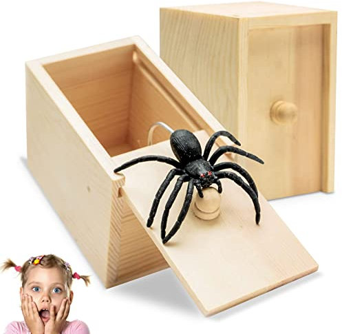JIASHA 2PCS Boite Surprise Araignee,Boîte Araignée Boîte de Blague d'araignée Spider Box Fausses Araignées Boîte Jouet Farce d'araignée, pour Halloween Avril Poisson Jour Enfants Adultes