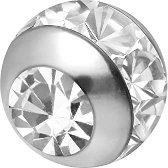 PIERCINGLINE Universelle CHIRURGENSTAHL Schraubkugel EPOXY RING + KRISTALL Piercing Aufsätze Kugel Ersatz Farb & Größenauswahl