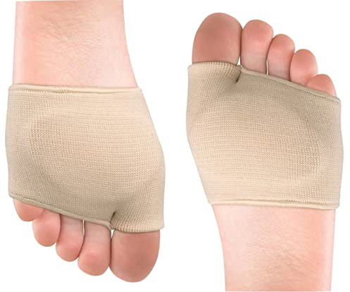 2 Paar Fußpolster, Mittelfußpolster, Mittelfußpolster für Damen und Herren, Gel-Pads zur Unterstützung der Fußschmerzlinderung (L, Beige)