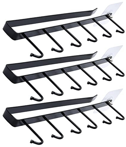 MAIXINNEW 3 Pcs Small Cup Hooks Under Shelf, Coffee Cups Hanger Under Cupboard, Under Shelf Organiser Hanging for Mugs, Cups Kitchen Utensils