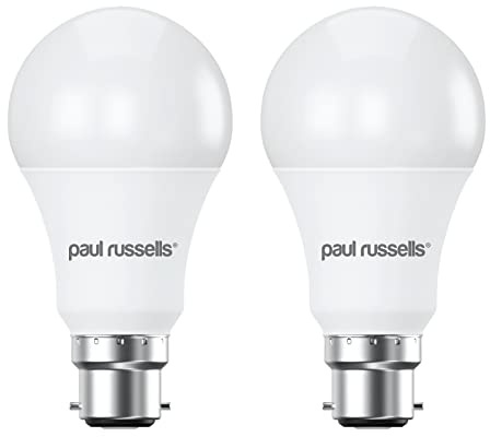 paul russells LED GLS - Dimmable Bayonet Light, 14W 1521 Lumens B22 A70 LED Bulbs, 100w Equivalent, 2700K Warm White, Dimmer Standard BC Energy Saving Ceiling Lightbulbs, 2 Pack