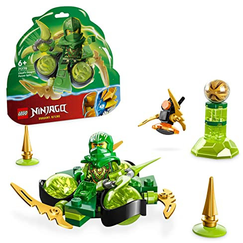 LEGO 71779 NINJAGO Lloyds Drachenpower-Spinjitzu-Spin Spielzeug, Spinner mit Kunststücken, Lloyd Minifigur zum Sammeln, kleines Geschenk für Kinder ab 6 Jahren