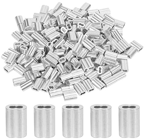 ZAYRAY 200 Stück 1/16 Kabelhülsen-Set Aluminium Crimpschlaufen Hülse für