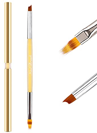 Pinceau Ombre/French Nail Art Ongles Gel Professionnel Double Embout avec Capuchon - LEA-SHALL 2 Têtes Pinceaux Ombre/Français pour Vernis Ongle Degrader UV Construction Acrylique Set | 1 kit de peinture à 2 têtes pour manucure ou salon de manucure