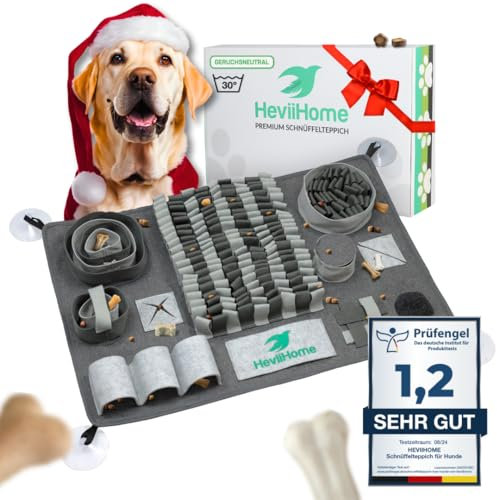 HeviiHome® - Schnüffelteppich für Hunde- Intelligenzspielzeug Haustier - Schleckmatte Hund - Das Interaktives Hundespielzeug ist rutschfest Robust und Waschbar- Schnüffeldecke für Aller Art