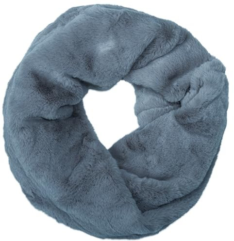 Caspar SC480 warmer eleganter Damen Winter Fell Loop Schal, Farbe:jeans blau, Größe:One Size
