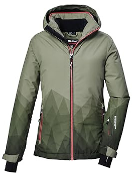 killtec Niñas Chaqueta de esquí/chaqueta funcional con capucha y protección contra la nieve KSW 328 GRLS SKI JCKT, light moss, 128, 42272-000