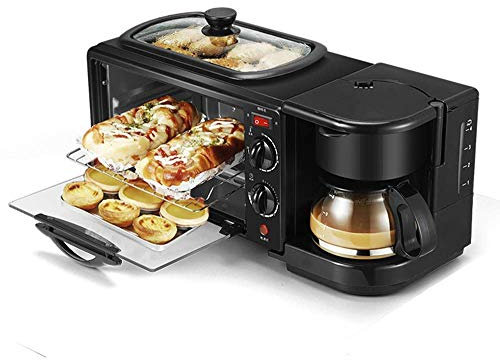 Platos para sándwich tostados, máquina de desayuno, sartén eléctrica multifunción 3 en 1, mini cafetera casera de 9 litros, horno de pan, temporizador de 30 minutos Huangcui