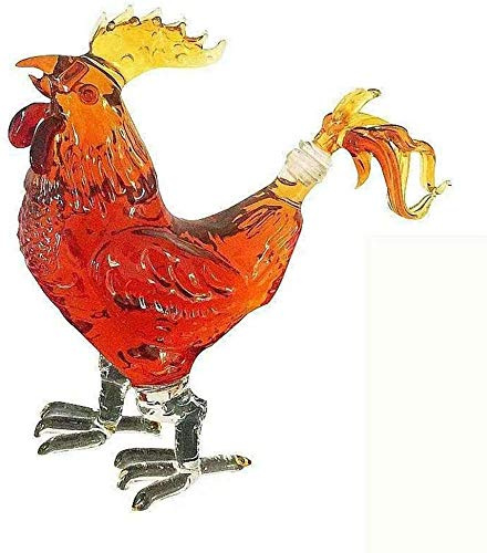 Estante para botellas Estante para vinos Soporte para copas de vino Decantador Vino Licor en forma de gallo Decantador de whisky Gallo Botella de whisky 1000ml Botella de vidrio de borosilicato alto