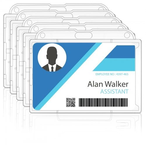 5 Piezas Portatarjetas de Identificación Multifuncional, Resistente al Agua y Duradero, Fácil de Llevar, para Tarjetas de Identificación y Tarjeta de Crédito - Transparencia Óptima